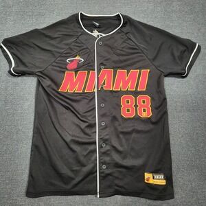 Ultra Game Miami Heat Basketball Jersey #88 Mens Medium Black Embroidered